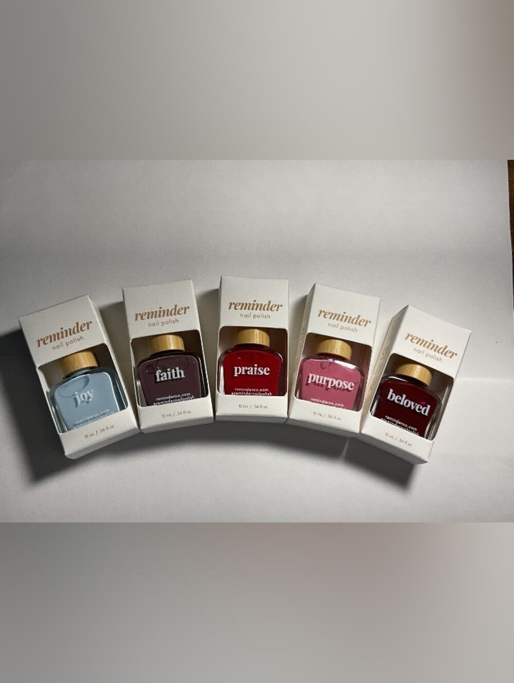 Reminder Nail Polish — Faith, Praise, Purpose (Brown, Red, Pink) NWT